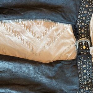 Harley-Davidson Black Leather Chaps with Silver Accents